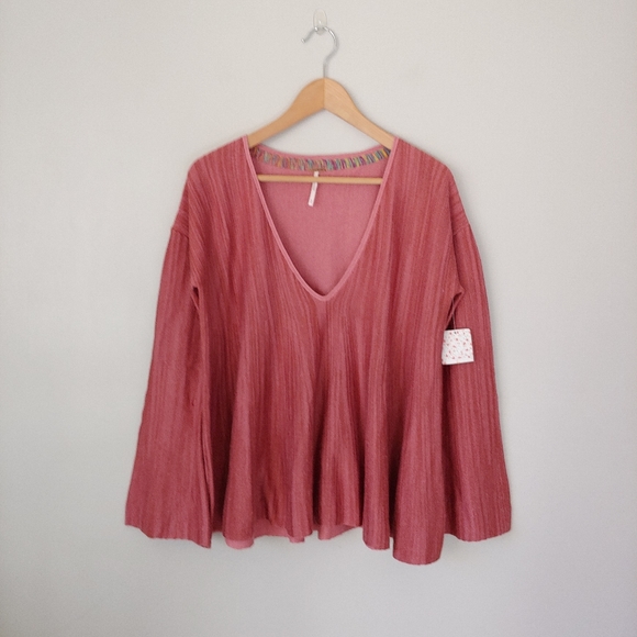 NWT Free People Sundae Swing Pullover Sweater Rose Pink Size Medium - Picture 5 of 14